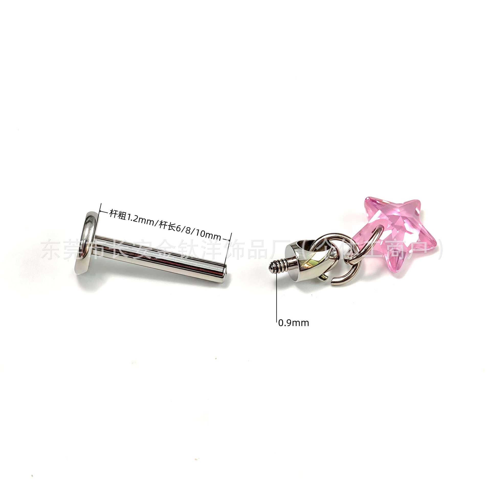Pointed titanium steel lip stud product view