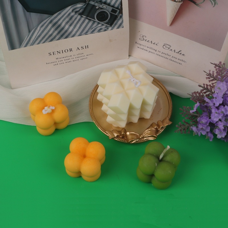 En línea celebridad ins bola mágica aromaterapia silicona vela molde diamante superficie bola aromaterapia molde de yeso fondant molde para hornear