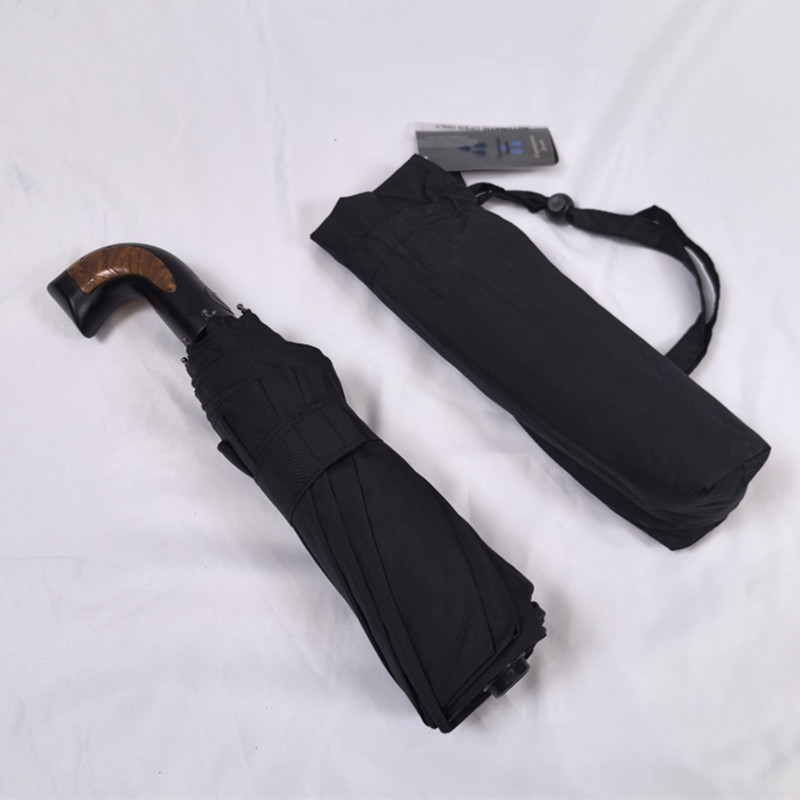 British Components Gentleman Umbrella Ten-Bone Automatic Reinforced Windproof Folding Men's and Women's Business Black Umbrella Customized