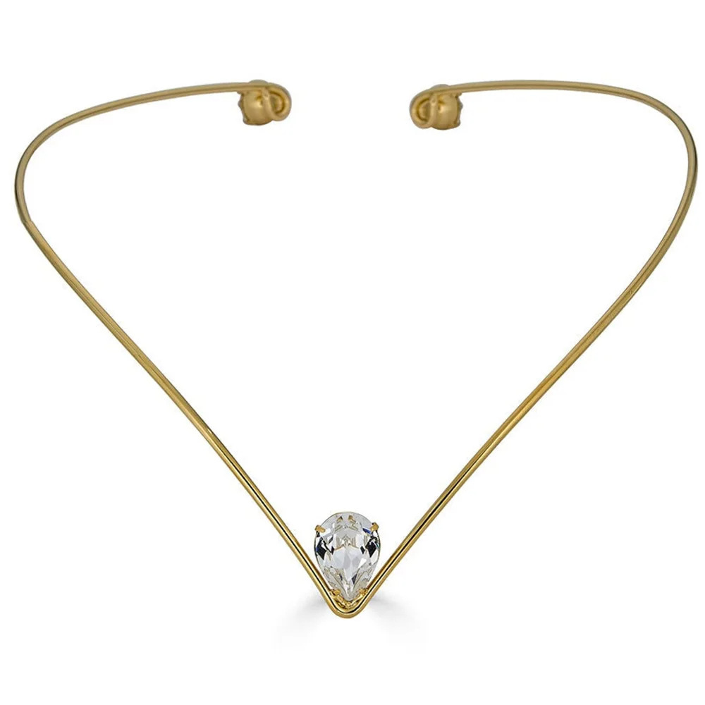 Moda temperamento en forma de V diadema simple princesa gota de agua Accesorios para el pelo nupcial boda Cadena de pelo