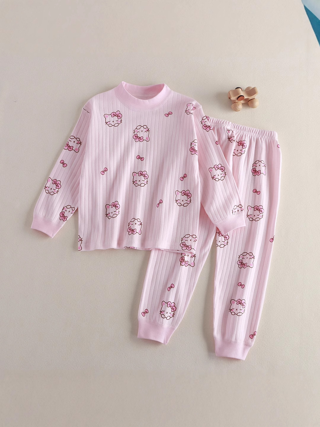 Ropa infantil ropa de hogar de algodón para niños niñas bebés abrigo de otoño pantalones de pijama ropa interior set antibacteriano sin hueso