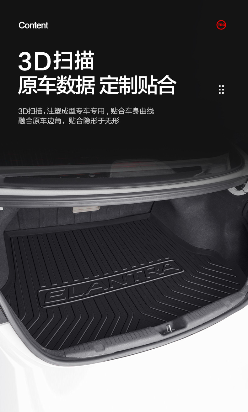 Beijing Hyundai Longdynamic Trunk Mat Car Decoration Supplies Daquan Interior Modification Accessories Special Trunk Mat