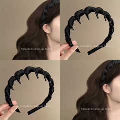女性用のハイエンドサテンリバーシブルヘアバンド、新しい洗顔ヘアピンヘッドバンド、外出用の多用途な高頭蓋ヘッドバンド