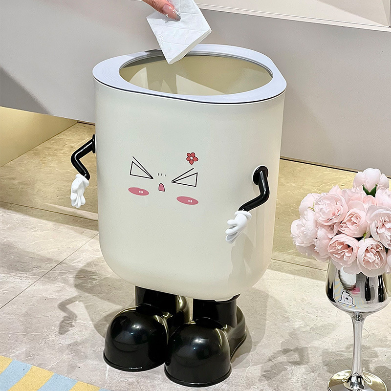 Trash can for home use in living room, bedroom, kitchen, bathroom, and toilet, high aesthetic value, cute, 2026 new model wastebasket Trash can for home use in living room, bedroom, kitchen, bathroom, and toilet, high aesthetic value, cute, 2026 new model wastebasket