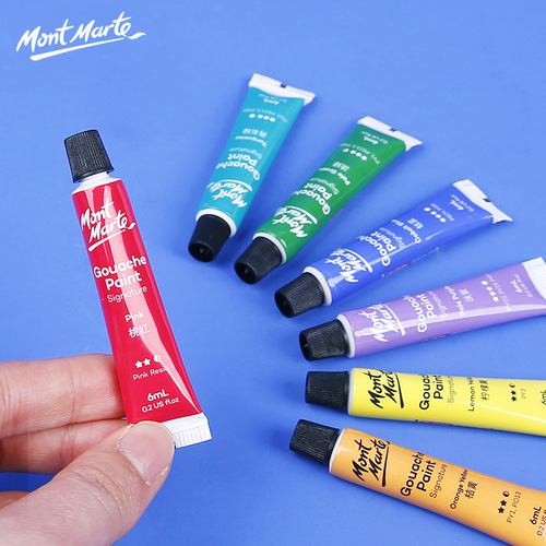 Montmartre gouache paint set 6ml training institution material package 24 colors children's gouache tools gouache paint