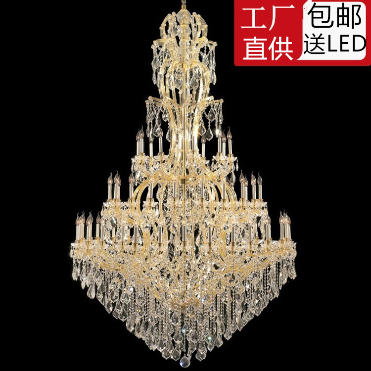 Duplex building crystal chandelier Villa Hotel engineering hall lamp atmosphere European living room chandelier staircase chandelier