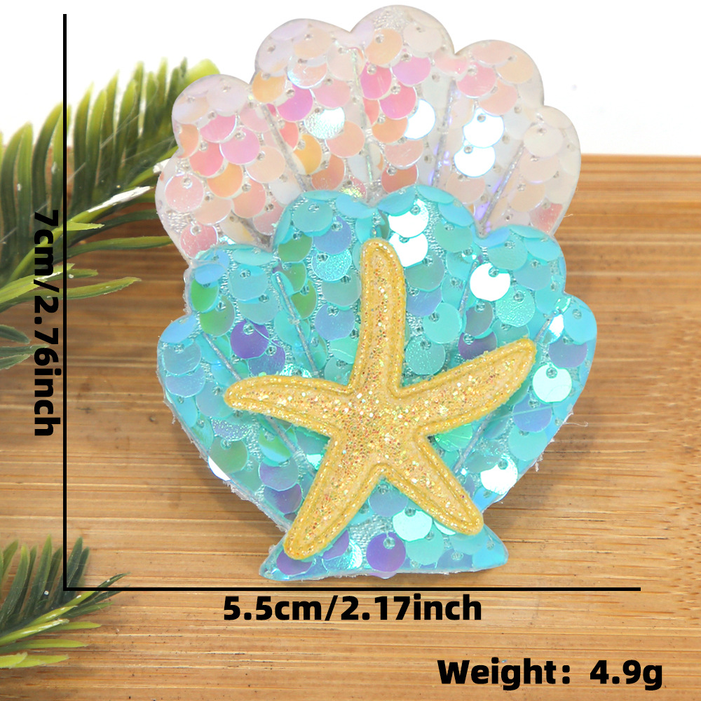 Cartoon shell starfish clip de pelo tema mar decoración de fiesta de cumpleaños clip de pelo borde clip de sequela clip de pelo