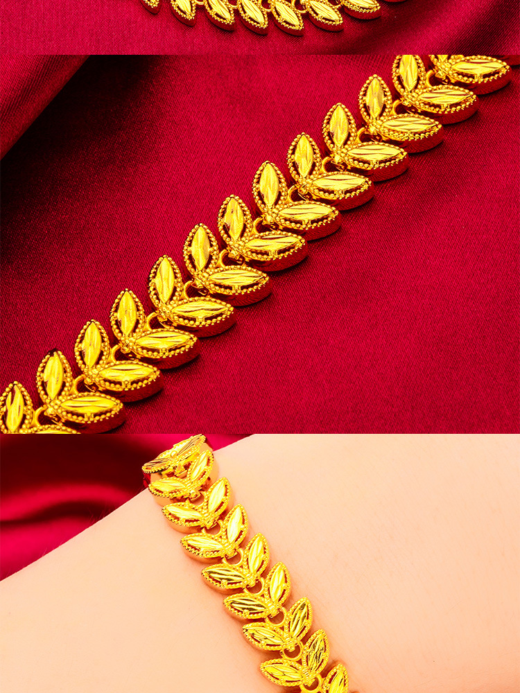 Armband blad tarweaar unisex sieraden met s-sluiting_voghion.com