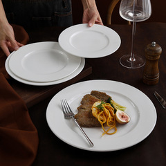牛排餐盤創意西餐平盤淺盤家用高級感餐具白色盤子菜盤精緻意面盤