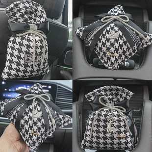 Lucky bag houndstooth dried flower car bamboo charcoal bag aromatherapy bag New Car odor removal formaldehyde automotive interior products