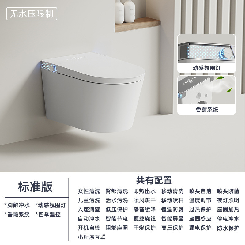 挂式智能马桶隐藏铁架挂墙自动坐便器嵌入恒温即热挂壁虹吸坐厕|undefined