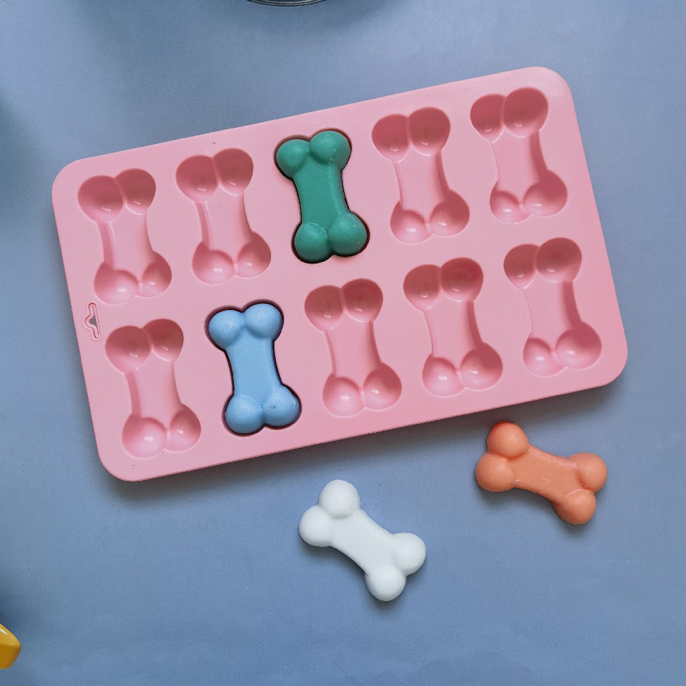 10 huesos 52 molde de silicona pastel helado pudín molde de postre jabón utensilios de cocción