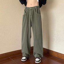 高街垂感直筒牛仔裤男秋冬季ins潮牌宽松阔腿裤潮流复古老爹长裤