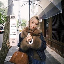 8uioio《巴恩冬令》毛毛领牛仔外套女秋冬2025年新款加厚短款上衣