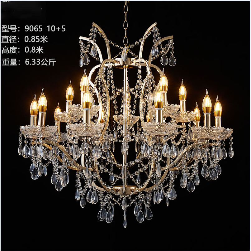 Lámparas de araña de cristal para decoración de salones de boda en hoteles, iluminación decorativa de hierro para techos, luces de escenario, accesorios para bodas. image 11
