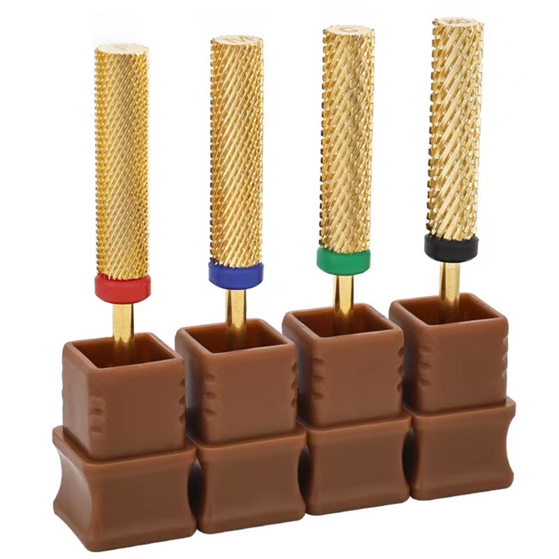 Cabeza de molienda de acero de tungsteno de alta calidad 24mm súper largo cilíndrico nail art molienda cabeza rápida removedor de uñas aleación dura broca