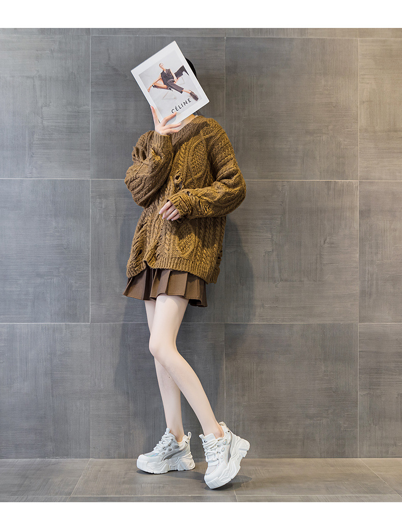 Giày sneaker nữ đế xuồng tăng chiều cao, dáng chunky đế dày thoáng khí, phối màu đa dạng — M2516-2 đen trong suốt lưới, M2516 kaki một lớp bên trong, M2516-1 trắng be lót nhung, M2516-1 màu đen lót nhung chi tiết 43
