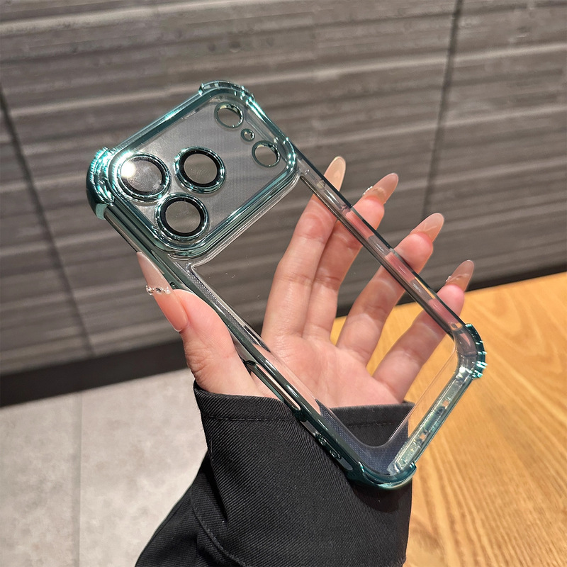 适用iPhone17promax手机壳电镀四角防摔苹果16镜头膜15软壳保护套|undefined
