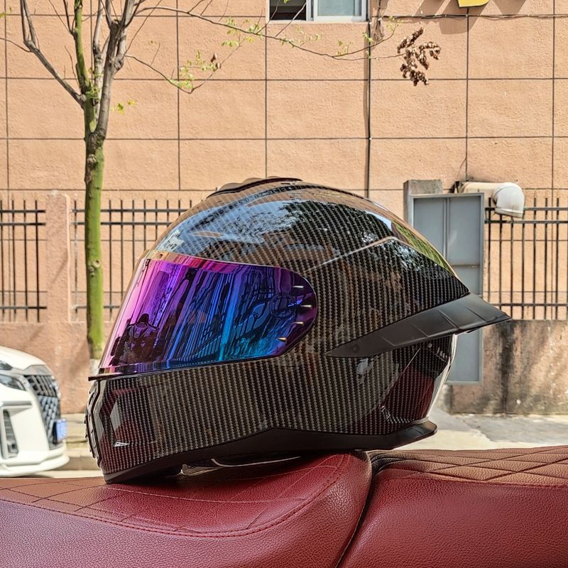 ORZ nuevo casco de motocicleta 3C casco completo de motocicleta para hombres y mujeres cuatro estaciones corriendo casco cola grande pareja Bluetooth