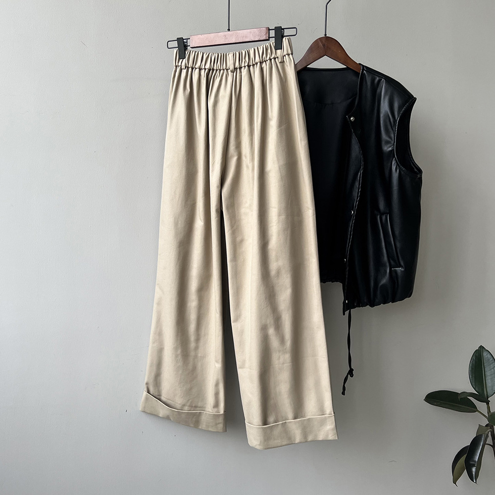 Women's Daily Simple Style Solid Color Full Length Pocket Casual Pants Straight Pants display picture 20