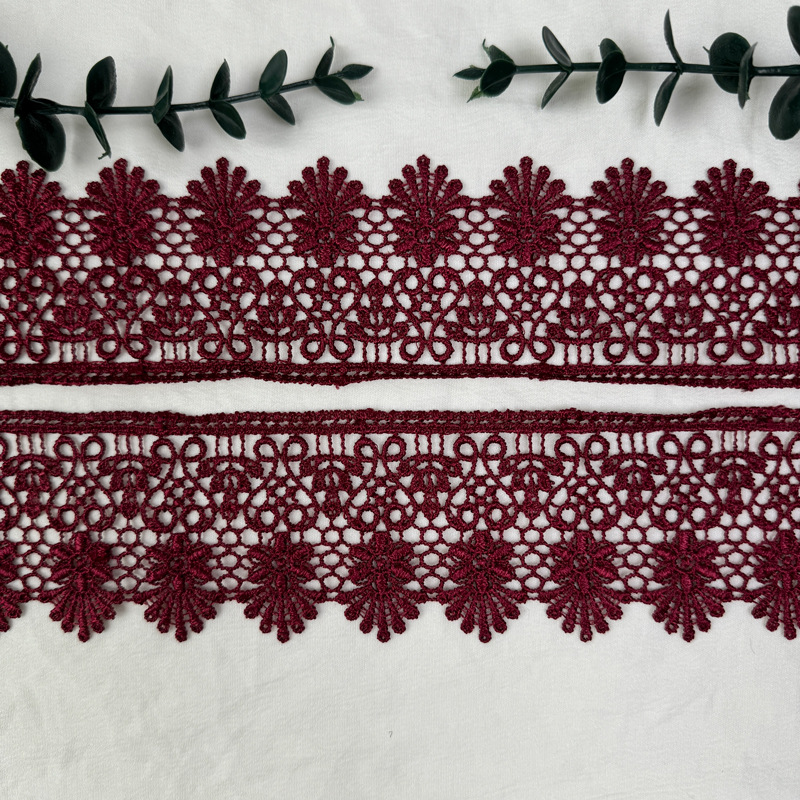 Inventario de 6CM códigos de barras de encaje multicolor ropa infantil cortina de falda para el hogar decoración de encaje accesorios solubles en agua