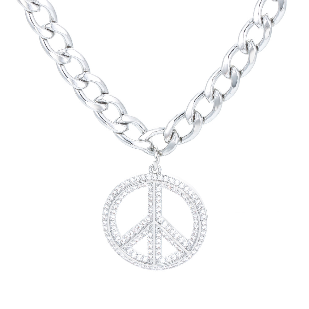 18K Gold Plated Plating Material 304 Stainless Steel Pendant Material 304 Stainless Steel Copper 18K Gold Plated Fashion Plating Geometric Zircon Pendant Necklace