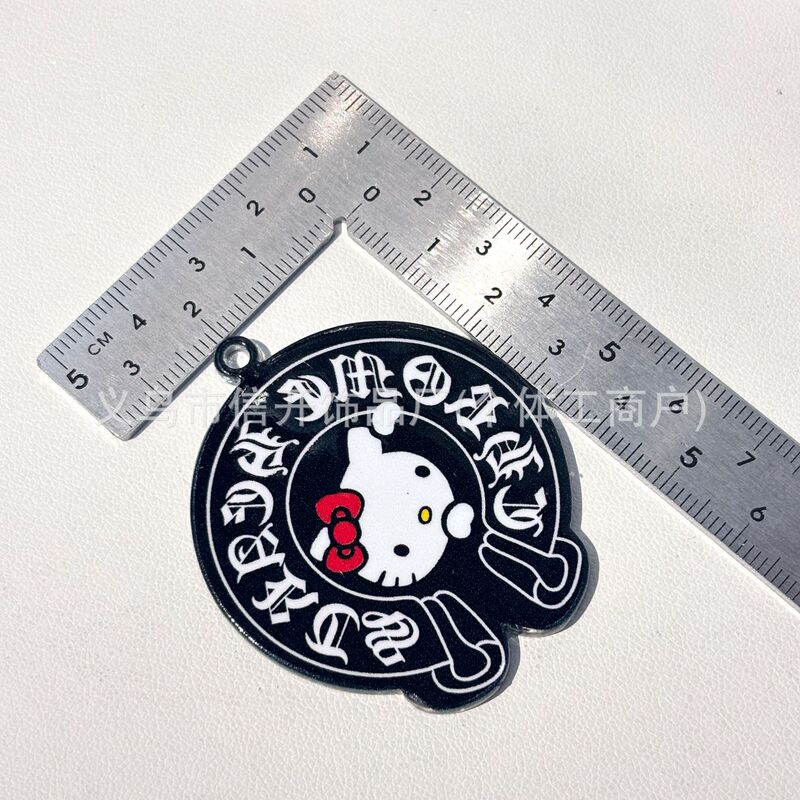 吊孔亚克力kt猫可爱卡通印花卡牌片片diy手工饰品手机钥匙链材|undefined