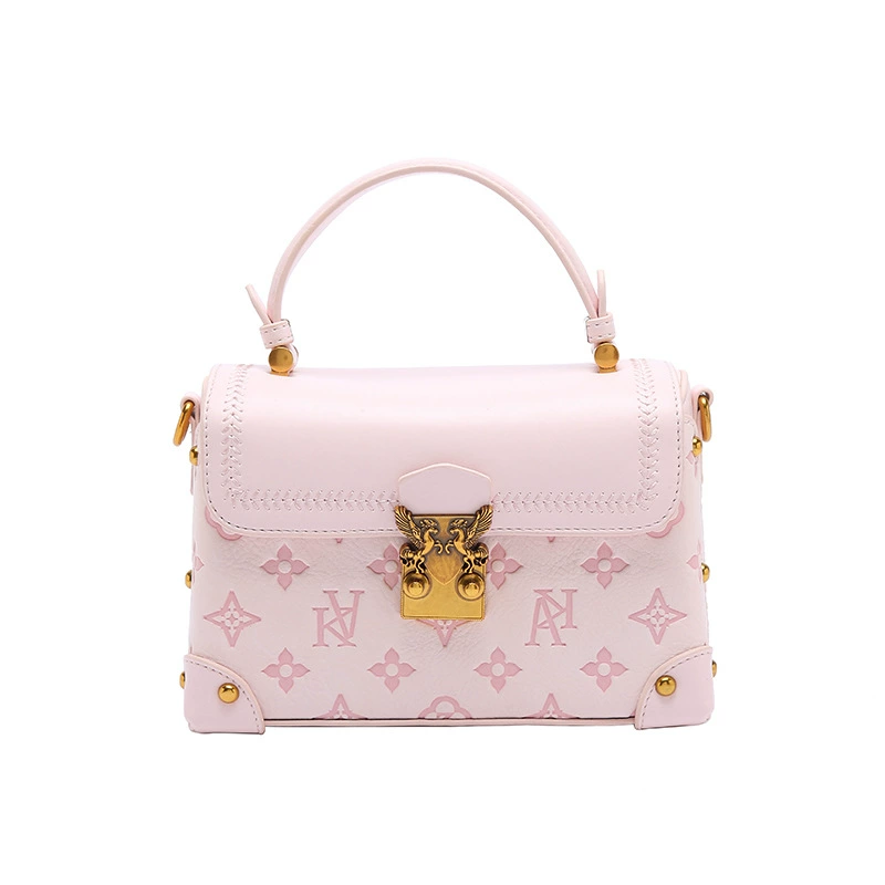 Handheld fuchsia box, shoulder bag, high-end