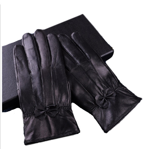 Autumn and winter genuine sheepskin men's outdoor cycling plus velvet thickened leather women's gloves sheepskin gloves wholesale