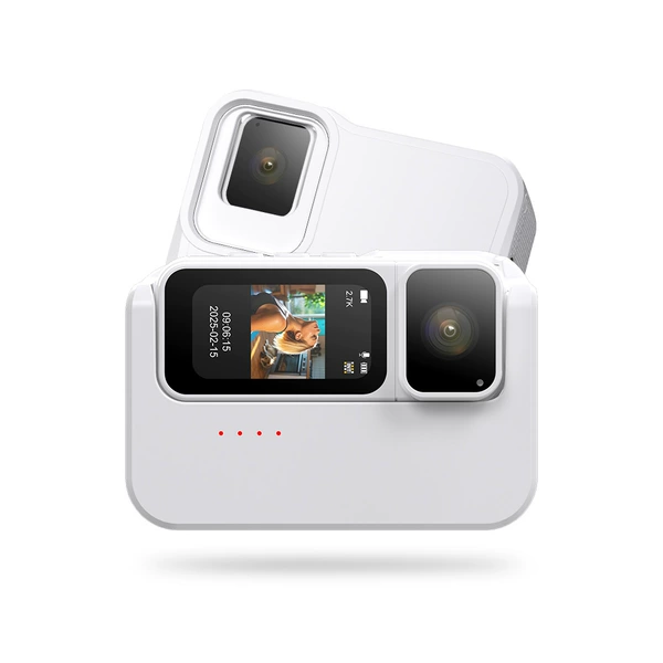 White | Upgraded model + [with magnetic charging compartment] 2.7K high definition + 120° wide angle + OTG image transmission, official standard [without memory card - need to configure by yourself]