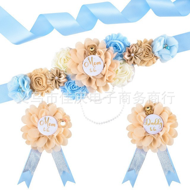 Baby Shower Baby Shower Expectant Mother Flower Belt Mom to Be Corsage Badge Decoration Props