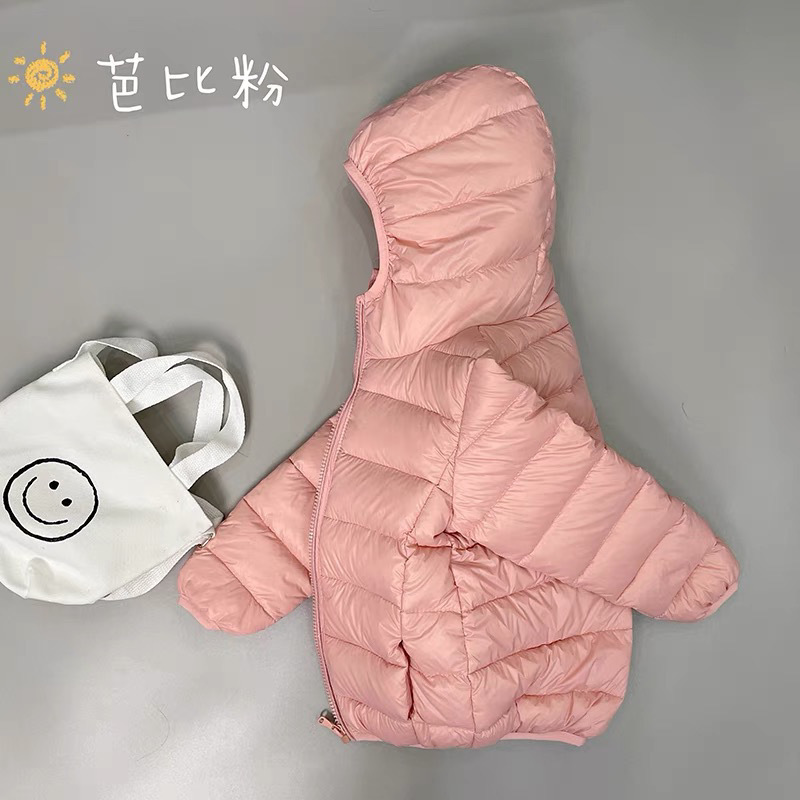 Velvet children's light and thin winter short down jacket for boys