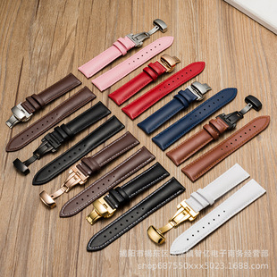 Factory direct double-sided head layer needle grain leather watch with gift box butterfly buckle watch bracelet accessories