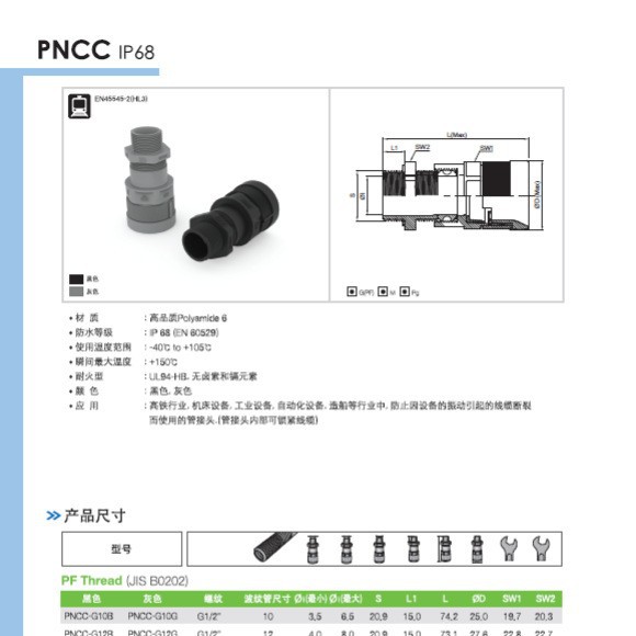 CPS管接头PNCC-G10B 12B 16B 22B 28B 36B 48B   现货PNCCL-M120B