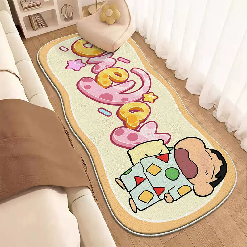 蜡笔小新床边毯可躺地毯保暖加厚长条飘窗地毯防水耐脏易打理