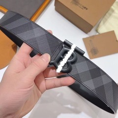 国境を越えた新しい広州ベルトメンズハイエンドファッション個性チェック柄多用途ズボンベルトビジネスTBベルトメンズスタイル