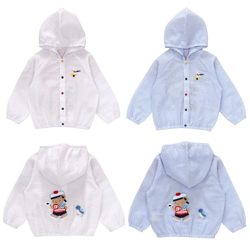 Детская одежда для малышей, новая весенняя куртка с вышивкой в виде мультяшного медведя и парусной лодки, кардиган для малышей, дропшиппинг