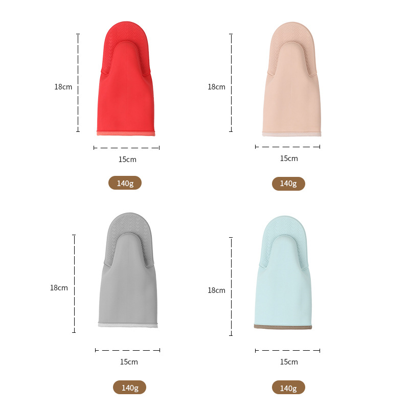 (2개) 면 전자 레인지 장갑 단열 방지 실리콘 장갑 핸드 클립 길어진 두꺼운 오븐 베이킹 내열 장갑