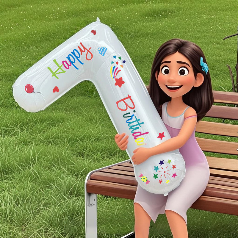 Cumpleaños de los niños decoración de globo bebé aniversario de fotos accesorios digitales 0 - 9 papel de aluminio globo escenario de fondo