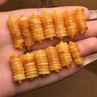 Natural beeswax old honey thin cut tablet spacer wax rich full text play accessories Ketang jewelry wholesale