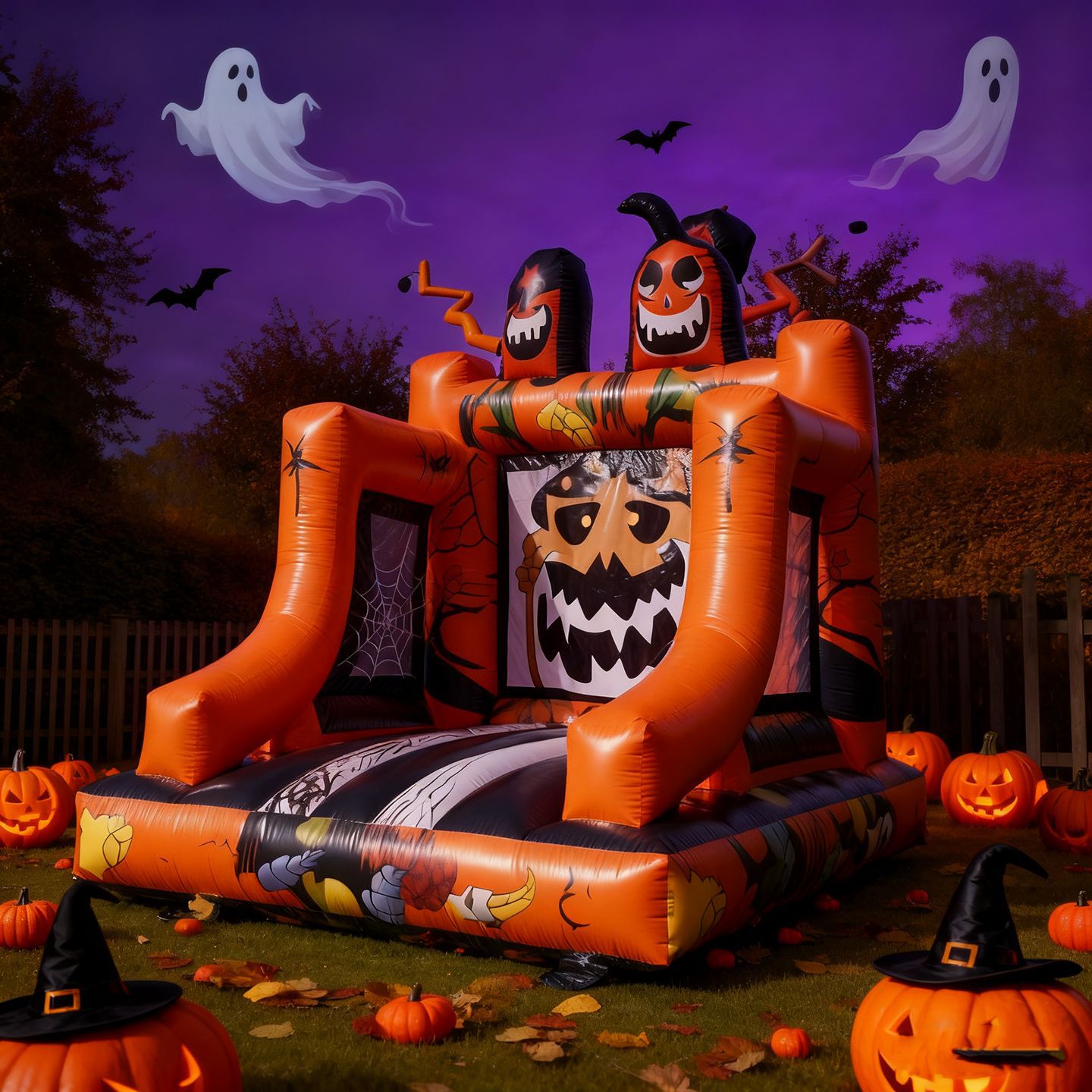 Temas de Halloween gran casa inflable rebotante comercial calabaza cama de salto decoración fiesta al aire libre castillo inflable