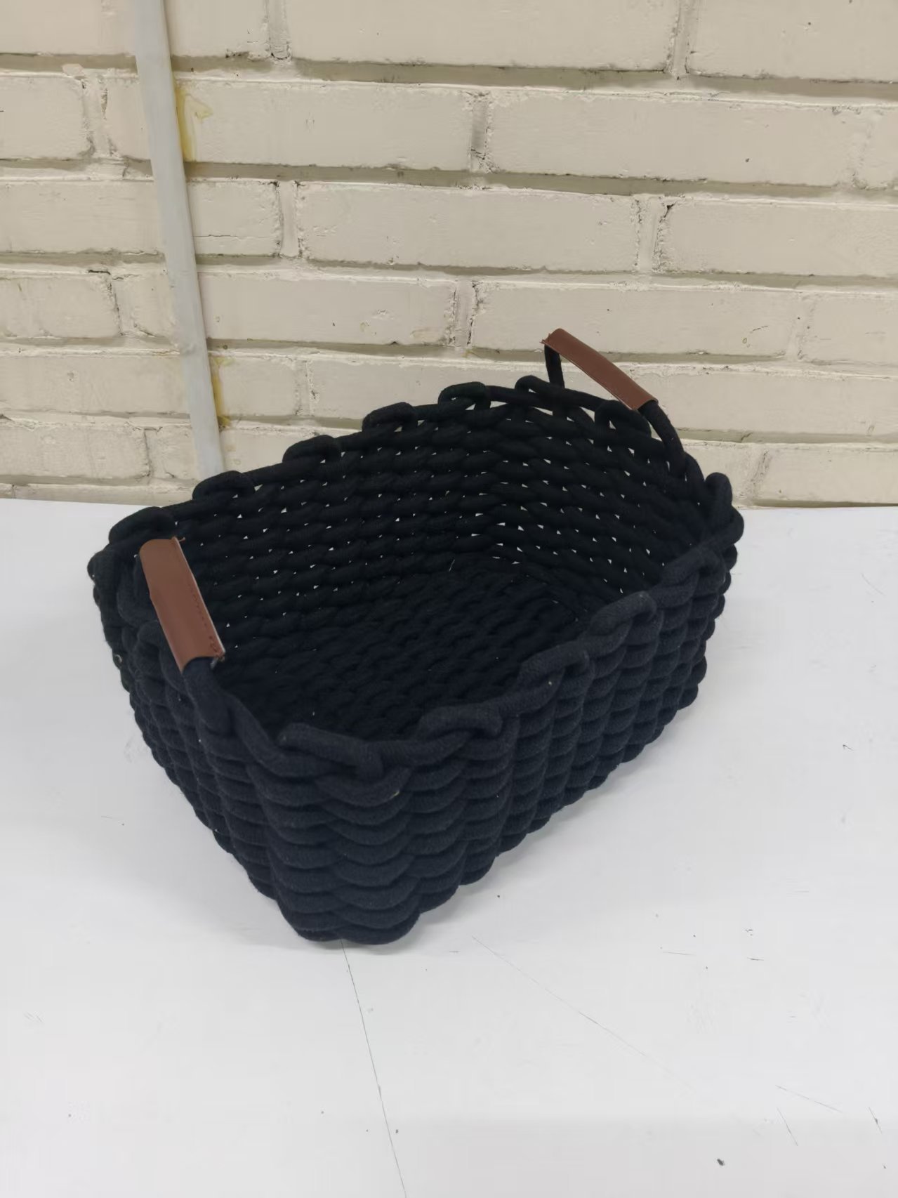 北欧風手編み粗綿紐化粧品収納ケース玄関口紅スナックキー整理デスクトップ置物箱