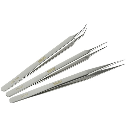 Anritsu High Precision Tweezers Stainless Steel Elbow Special Point Tweezers Extend Tweezers Nail Beauty Eyelash Fine Tweezers 