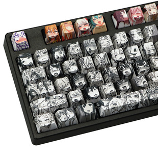Cross-border hot selling PBT two-dimensional five-sided thermal sublimation mechanical keycap animation cute mechanical keycap 108 key