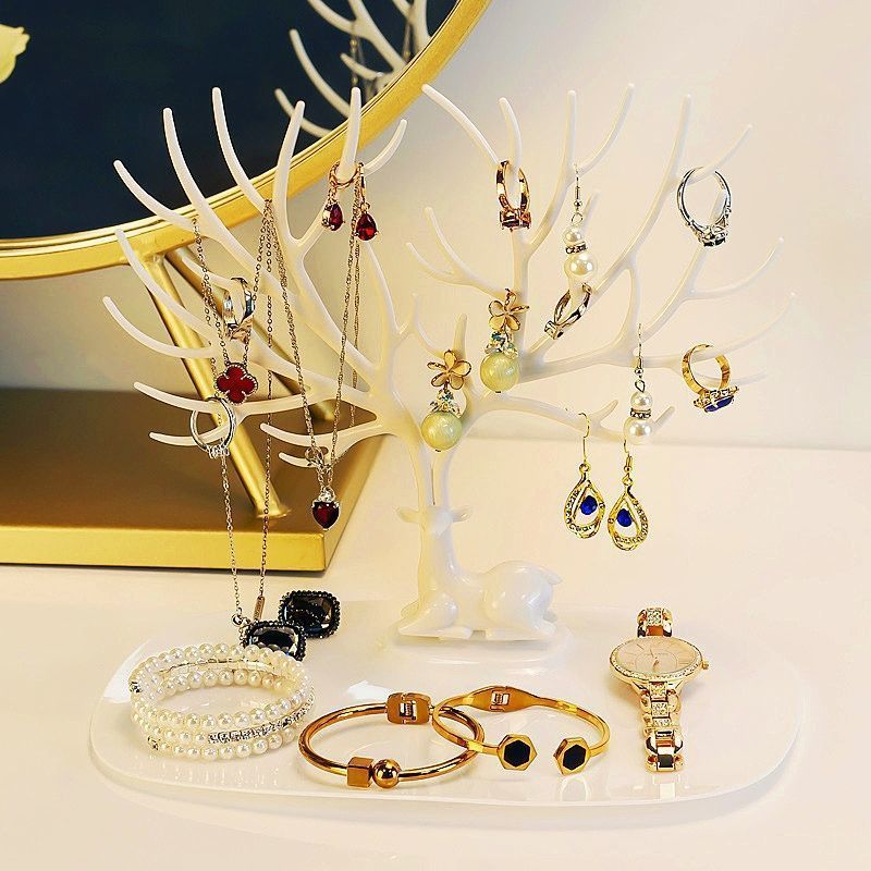 鹿のアクセサリーの展示棚鹿の角のピアスのイヤリングのアクセサリーのブレスレットのアクセサリーの寝室のデスクトップのネックレスのハンガー|undefined