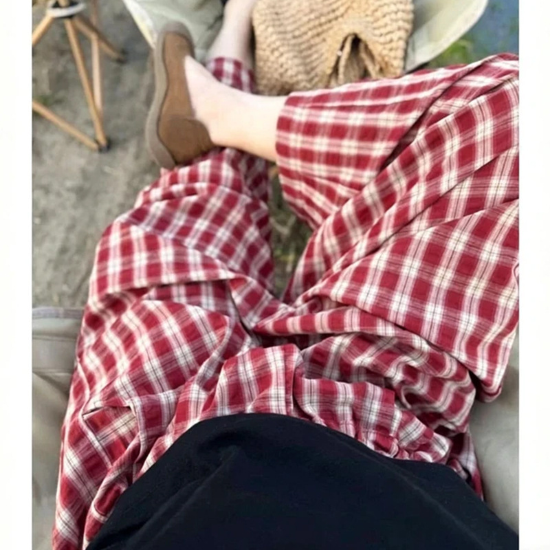 Cotton and Linen Casual Pants for Women, Versatile and Comfortable, Plaid Elastic Waist, Cropped Pants, New Spring and Summer Style, Loose High-Waisted Yamamoto Pants Cotton and Linen Casual Pants for Women, Versatile and Comfortable, Plaid Elastic Waist, Cropped Pants, New Spring and Summer Style, Loose High-Waisted Yamamoto Pants