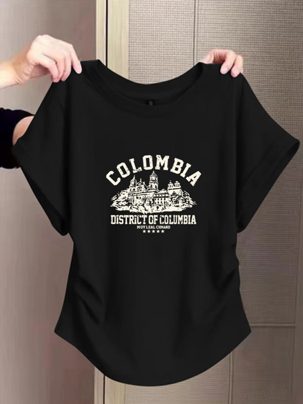 ウエスト痩身トップス、小さなフライングスリーブ、プリーツ、右肩、女性用多用途半袖Tシャツ、2025新しいファッション、西洋スタイルの夏|undefined
