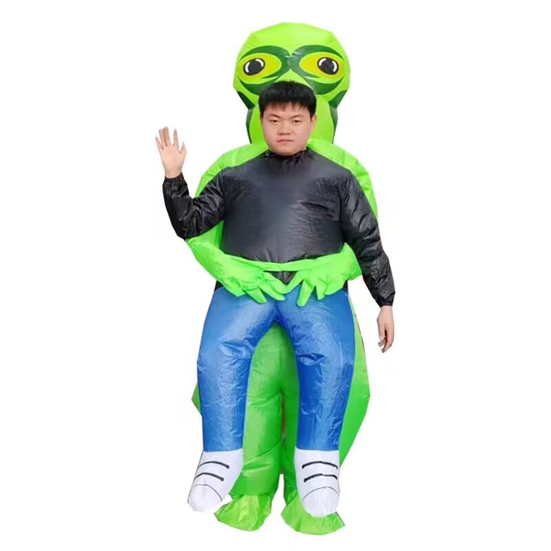 Disfraz de Halloween para bromas transfronterizas, divertido disfraz de fantasma verde de Amazon, disfraz inflable de alienígena.