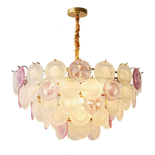 French crystal chandelier cream-style lighting living room chandelier modern minimalist master bedroom light trending eye-protection shell light