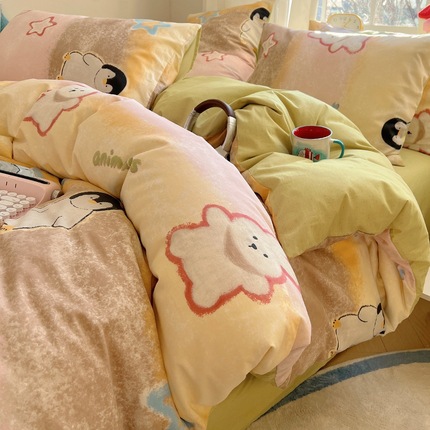 Crayon penguin rabbit [100% cotton] rl-new